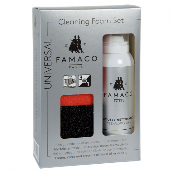 Met de Famaco cleaning foam set maak je schoenen gemakkelijk schoon.